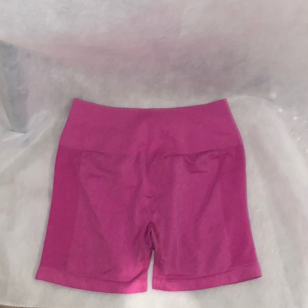 Pink shorts scrunch bottom